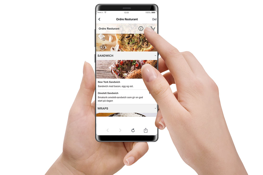 Kunden bestiller på mobil